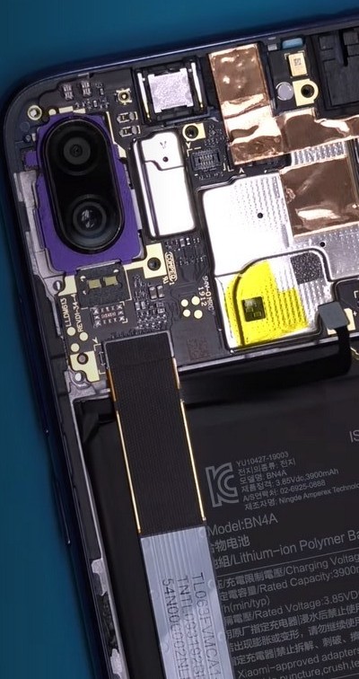 Крурный план под крышкой (вертикально) Разборка Xiaomi redmi note 7